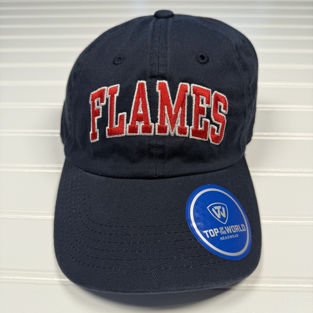 Top Of The World Liberty Flames Strapback Hat Cap Navy‎ Blue Adjustable New
